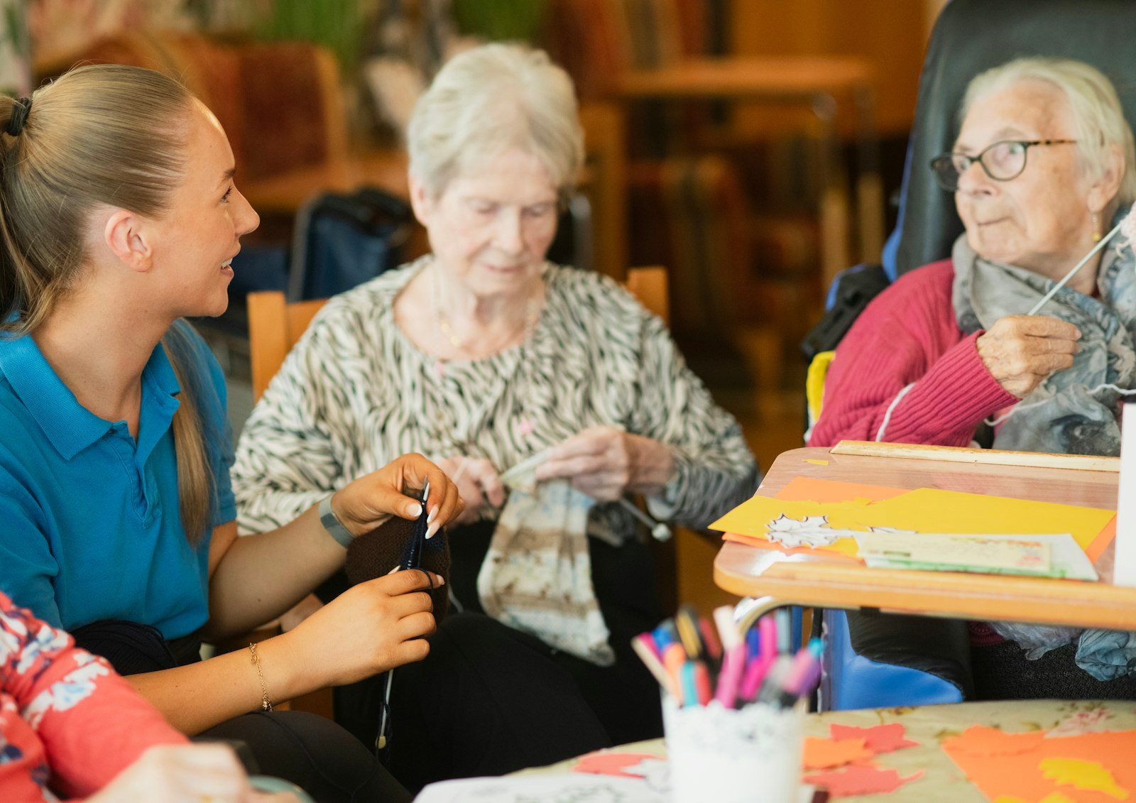 Caregiver providing companionship and social engagement