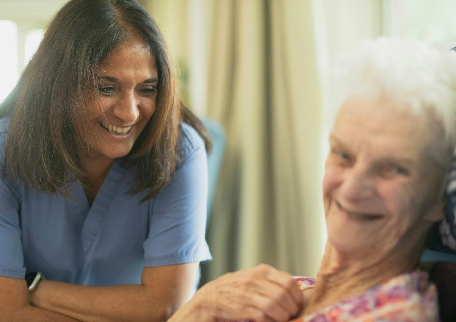 Caregiver providing warm, compassionate home care